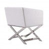 Manhattan Comfort Hollywood White and Polished Chrome Faux Leather Lounge Accent Chair