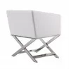 Manhattan Comfort Hollywood White and Polished Chrome Faux Leather Lounge Accent Chair - Manhattan Comfort Hollywood White and Polished Chrome Faux Leather Lounge Accent Chair