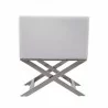 Manhattan Comfort Hollywood White and Polished Chrome Faux Leather Lounge Accent Chair Back - Manhattan Comfort Hollywood White and Polished Chrome Faux Leather Lounge Accent Chair Back