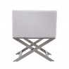 Manhattan Comfort Hollywood White and Polished Chrome Faux Leather Lounge Accent Chair Back
