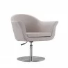 Manhattan Comfort Voyager Barley and Brushed Metal Woven Swivel Adjustable Accent Chair - Manhattan Comfort Voyager Barley and Brushed Metal Woven Swivel Adjustable Accent Chair