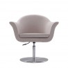 Manhattan Comfort Voyager Barley and Brushed Metal Woven Swivel Adjustable Accent Chair Front