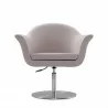 Manhattan Comfort Voyager Barley and Brushed Metal Woven Swivel Adjustable Accent Chair Front - Manhattan Comfort Voyager Barley and Brushed Metal Woven Swivel Adjustable Accent Chair Front