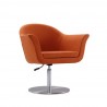 Manhattan Comfort Voyager Orange and Brushed Metal Woven Swivel Adjustable Accent Chair