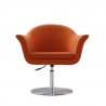 Manhattan Comfort Voyager Orange and Brushed Metal Woven Swivel Adjustable Accent Chair Front