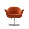 Manhattan Comfort Voyager Orange and Brushed Metal Woven Swivel Adjustable Accent Chair Front - Manhattan Comfort Voyager Orange and Brushed Metal Woven Swivel Adjustable Accent Chair Front