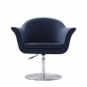 Manhattan Comfort Voyager Smokey Blue and Brushed Metal Woven Swivel Adjustable Accent Chair Front