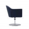 Manhattan Comfort Voyager Smokey Blue and Brushed Metal Woven Swivel Adjustable Accent Chair Side