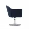 Manhattan Comfort Voyager Smokey Blue and Brushed Metal Woven Swivel Adjustable Accent Chair Side - Manhattan Comfort Voyager Smokey Blue and Brushed Metal Woven Swivel Adjustable Accent Chair Side