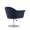 Manhattan Comfort Voyager Smokey Blue and Brushed Metal Woven Swivel Adjustable Accent Chair 