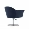 Manhattan Comfort Voyager Smokey Blue and Brushed Metal Woven Swivel Adjustable Accent Chair  - Manhattan Comfort Voyager Smokey Blue and Brushed Metal Woven Swivel Adjustable Accent Chair 
