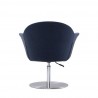 Manhattan Comfort Voyager Smokey Blue and Brushed Metal Woven Swivel Adjustable Accent Chair Back