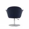Manhattan Comfort Voyager Smokey Blue and Brushed Metal Woven Swivel Adjustable Accent Chair Back - Manhattan Comfort Voyager Smokey Blue and Brushed Metal Woven Swivel Adjustable Accent Chair Back