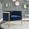 Manhattan Comfort Paramount Royal Blue and Polished Brass Velvet Accent Armchair - Manhattan Comfort Paramount Royal Blue and Polished Brass Velvet Accent Armchair