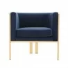 Manhattan Comfort Paramount Royal Blue and Polished Brass Velvet Accent Armchair Front - Manhattan Comfort Paramount Royal Blue and Polished Brass Velvet Accent Armchair Front