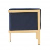 Manhattan Comfort Paramount Royal Blue and Polished Brass Velvet Accent Armchair Side