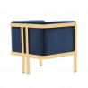 Manhattan Comfort Paramount Royal Blue and Polished Brass Velvet Accent Armchair Back Angle