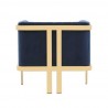 Manhattan Comfort Paramount Royal Blue and Polished Brass Velvet Accent Armchair Back