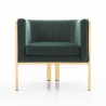 Manhattan Comfort Paramount Forest Green and Polished Brass Velvet Accent Armchair Front
