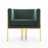 Manhattan Comfort Paramount Forest Green and Polished Brass Velvet Accent Armchair Front - Manhattan Comfort Paramount Forest Green and Polished Brass Velvet Accent Armchair Front