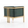 Manhattan Comfort Paramount Forest Green and Polished Brass Velvet Accent Armchair Back Angle
