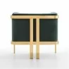 Manhattan Comfort Paramount Forest Green and Polished Brass Velvet Accent Armchair Back - Manhattan Comfort Paramount Forest Green and Polished Brass Velvet Accent Armchair Back