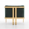 Manhattan Comfort Paramount Forest Green and Polished Brass Velvet Accent Armchair Back