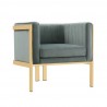 Manhattan Comfort Paramount Warm Grey and Polished Brass Velvet Accent Armchair
