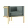 Manhattan Comfort Paramount Warm Grey and Polished Brass Velvet Accent Armchair - Manhattan Comfort Paramount Warm Grey and Polished Brass Velvet Accent Armchair