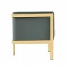 Manhattan Comfort Paramount Warm Grey and Polished Brass Velvet Accent Armchair Side - Manhattan Comfort Paramount Warm Grey and Polished Brass Velvet Accent Armchair Side