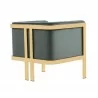 Manhattan Comfort Paramount Warm Grey and Polished Brass Velvet Accent Armchair Back Angle - Manhattan Comfort Paramount Warm Grey and Polished Brass Velvet Accent Armchair Back Angle