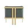 Manhattan Comfort Paramount Warm Grey and Polished Brass Velvet Accent Armchair Back - Manhattan Comfort Paramount Warm Grey and Polished Brass Velvet Accent Armchair Back