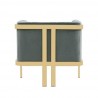 Manhattan Comfort Paramount Warm Grey and Polished Brass Velvet Accent Armchair Back