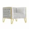 Manhattan Comfort Vector Grey and Gold Velvet Accent Chair - Manhattan Comfort Vector Grey and Gold Velvet Accent Chair