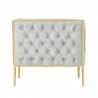 Manhattan Comfort Vector Grey and Gold Velvet Accent Chair Side