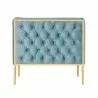 Manhattan Comfort Vector Ocean Blue and Gold Velvet Accent Chair Side - Manhattan Comfort Vector Ocean Blue and Gold Velvet Accent Chair Side