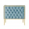 Manhattan Comfort Vector Ocean Blue and Gold Velvet Accent Chair Side