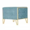 Manhattan Comfort Vector Ocean Blue and Gold Velvet Accent Chair - Manhattan Comfort Vector Ocean Blue and Gold Velvet Accent Chair
