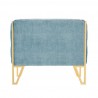 Manhattan Comfort Vector Ocean Blue and Gold Velvet Accent Chair Back