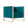 Manhattan Comfort Trillium Teal and Gold Velvet Accent Chair - Manhattan Comfort Trillium Teal and Gold Velvet Accent Chair