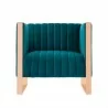 Manhattan Comfort Trillium Teal and Gold Velvet Accent Chair Front - Manhattan Comfort Trillium Teal and Gold Velvet Accent Chair Front