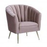 Manhattan Comfort Rosemont Blush and Gold Velvet Accent Chair