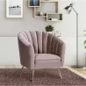 Manhattan Comfort Rosemont Blush and Gold Velvet Accent Chair - Manhattan Comfort Rosemont Blush and Gold Velvet Accent Chair