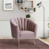 Manhattan Comfort Rosemont Blush and Gold Velvet Accent Chair