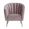 Manhattan Comfort Rosemont Blush and Gold Velvet Accent Chair Front