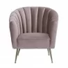 Manhattan Comfort Rosemont Blush and Gold Velvet Accent Chair Front - Manhattan Comfort Rosemont Blush and Gold Velvet Accent Chair Front