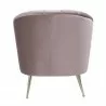 Manhattan Comfort Rosemont Blush and Gold Velvet Accent Chair Back - Manhattan Comfort Rosemont Blush and Gold Velvet Accent Chair Back