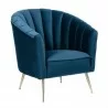 Manhattan Comfort Rosemont Blue and Gold Velvet Accent Chair - Manhattan Comfort Rosemont Blue and Gold Velvet Accent Chair