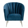 Manhattan Comfort Rosemont Blue and Gold Velvet Accent Chair Front