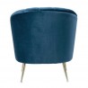 Manhattan Comfort Rosemont Blue and Gold Velvet Accent Chair Back